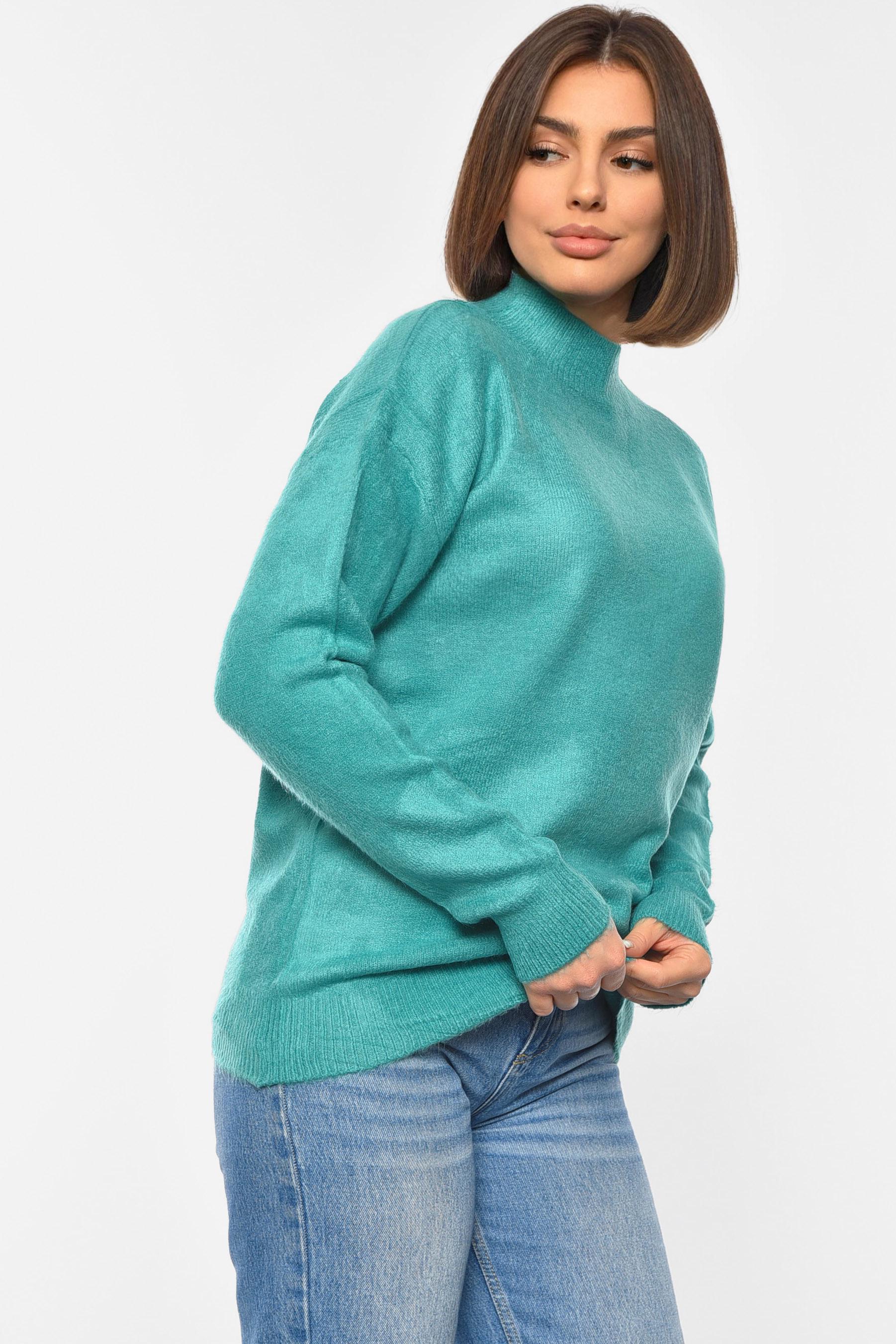 Светр жіночий 192059 напівбатальний 2XL-3XL Зелений (192059_!271165_50-52) - фото 2