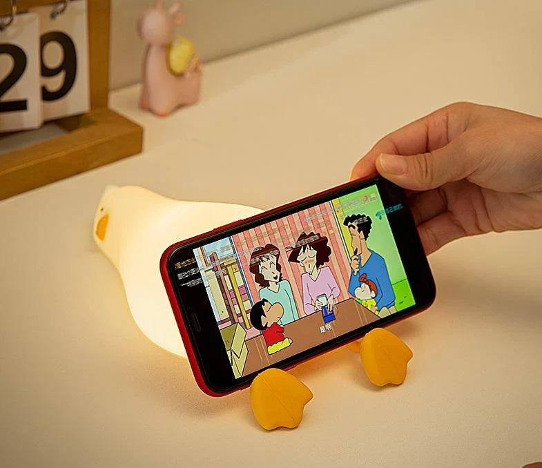 Ночник детский силиконовый гусь 7070 Белый - фото 4