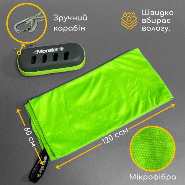 Рушник спортивний 4Monster Fryfast TOWEL Зелений (T-EDT-120) - фото 2 Рушник спортивний 4Monster Fryfast TOWEL Зелений (T-EDT-120) - фото 2