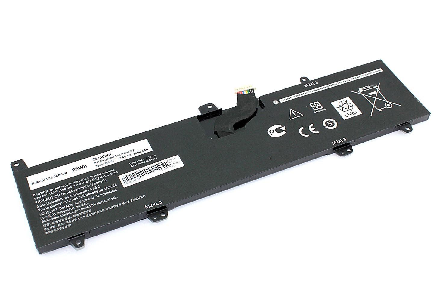 Акумулятор для ноутбука Dell 0JV6J Inspiron 3168 7,6V 3400 mAh OEM Black (080890)