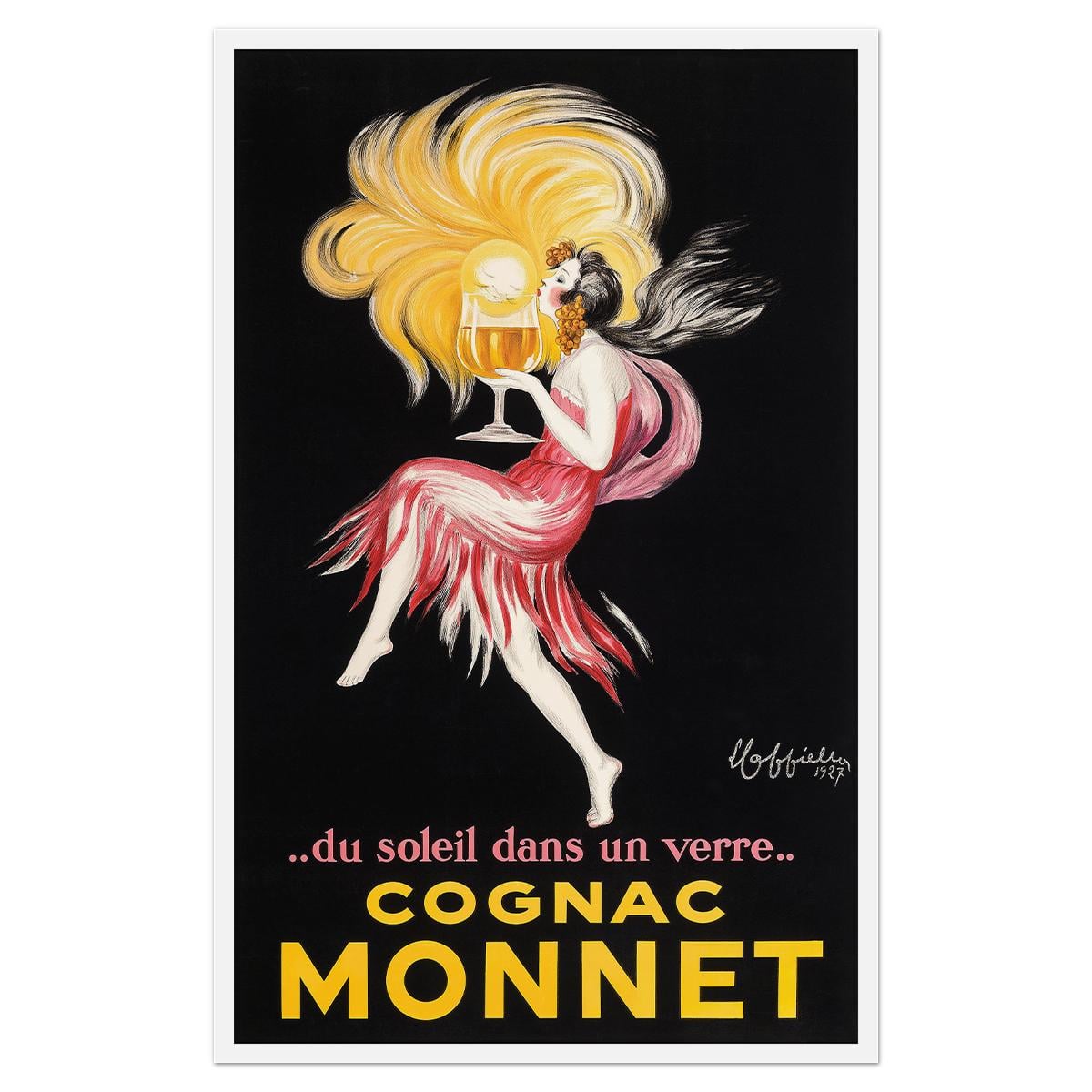 Плакат винтажный Cognac Monnet 1927 54x84 см (0041)