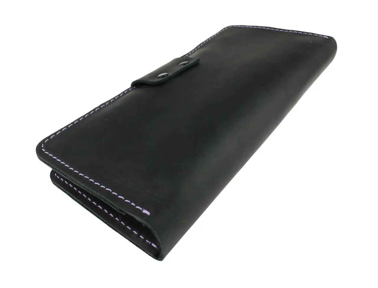 Кошелек FREESKIN кожаный прошит фиолетовой нитью 19х9,5х1 см Черный - фото 7 Кошелек FREESKIN кожаный прошит фиолетовой нитью 19х9,5х1 см Черный - фото 7