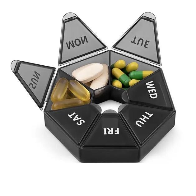 Таблетница на 7 дней 8,5х8,5х2 см Черный (D-0046) - фото 5 Таблетница на 7 дней 8,5х8,5х2 см Черный (D-0046) - фото 5