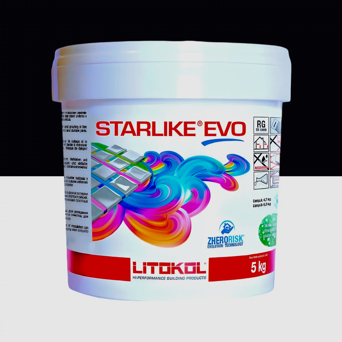Затирка для плитки Litokol Starlike EVO 140 двокомпонентна епоксидна 5 кг Графіт