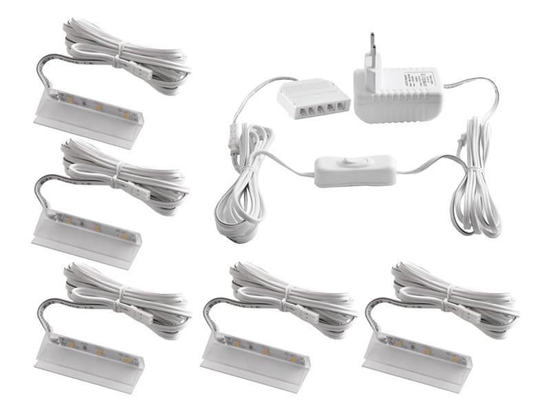 Комплект светодиодных клипс пластиковых LEDUA для подсветки стеклянных полок 5шт 110-240В синий (35502618)
