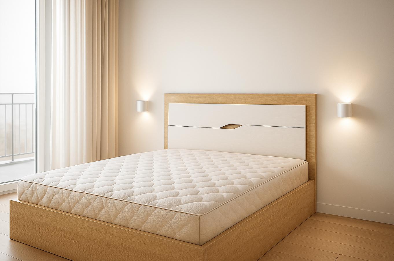 Кровать Мастер Форм Доминика без каркаса под матрац 1600 1640х2040х950 мм Дуб сонома/Белый Кровать Мастер Форм Доминика без каркаса под матрац 1600 1640х2040х950 мм Дуб сонома/Белый