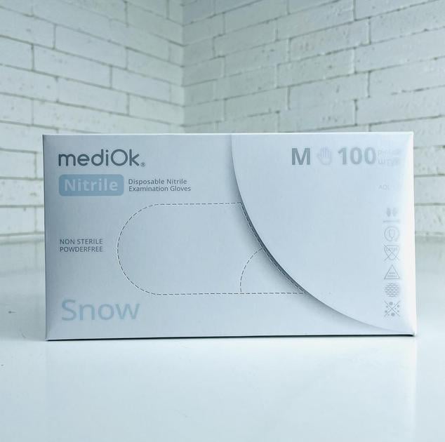 Перчатки нитриловые MediOk Snow M 3,5 г 100 шт. Белый (26862238)