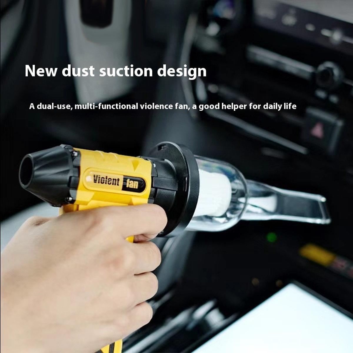 Пилосос вакуумний Vacuum Cleaner F015-1 Violent Fan 11W 8000 mAh Yellow/Black (110618) - фото 3 Пилосос вакуумний Vacuum Cleaner F015-1 Violent Fan 11W 8000 mAh Yellow/Black (110618) - фото 3