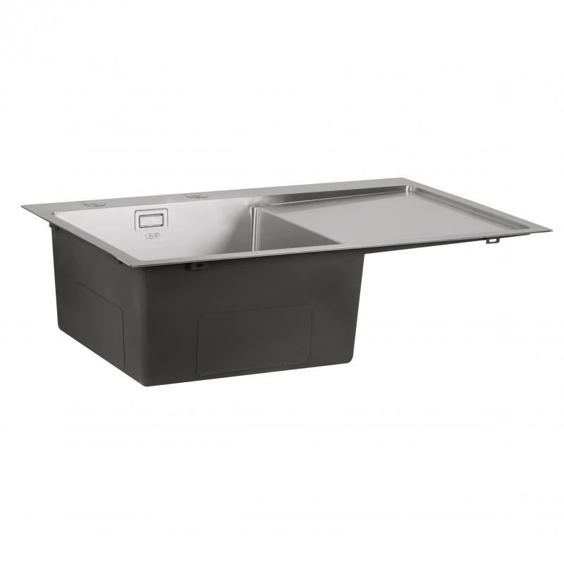 Мойка для кухни DK6845L Qtap/смеситель Swan 9168103UN для кухни с выдвижным изливом QT и губка для стали - фото 3