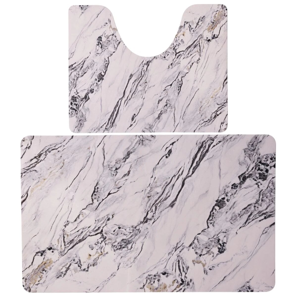 Набор ковриков для ванной и туалета Yiwu HP-42-181 White Marble диатомит 2 шт.