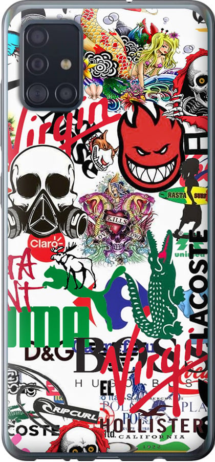 Чехол на Samsung Galaxy A51 2020 A515F Many different logos (4022t-1827-42517)