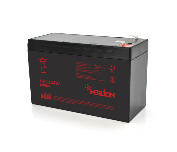Аккумуляторная батарея для ИБП AGM Merlion HR1234W 12V 9.5Ah F2 Black