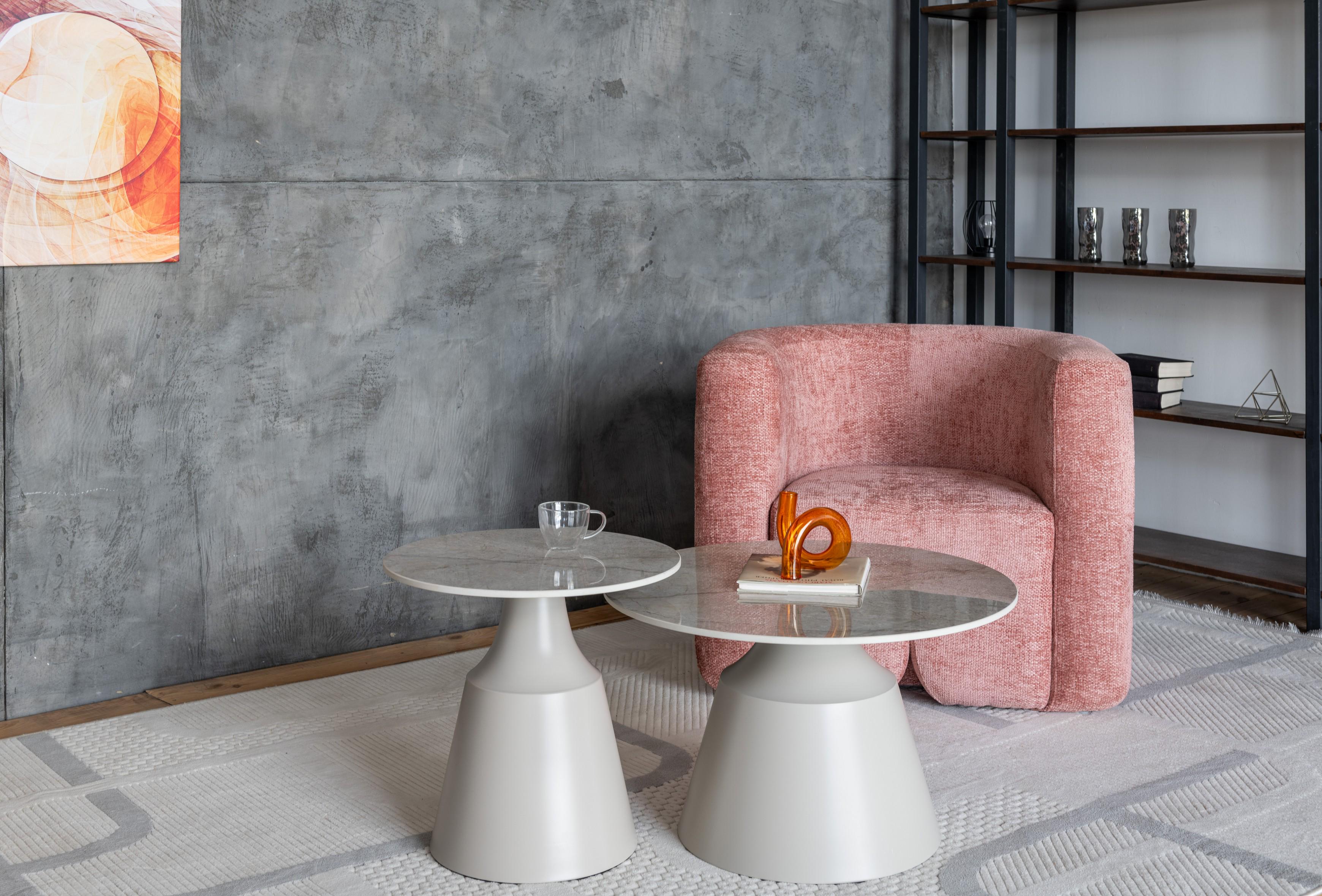 Комплект журнальных столов Vetro Дадди 700х460 мм/500х400 мм 2 шт. Мистик грей/Капучино (СТ-42) - фото 8