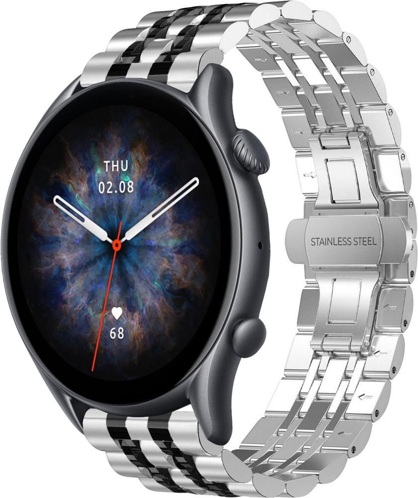 Браслет металлический Spinye Line для Amazfit GTR 3 Pro Silver Black (28983-69)