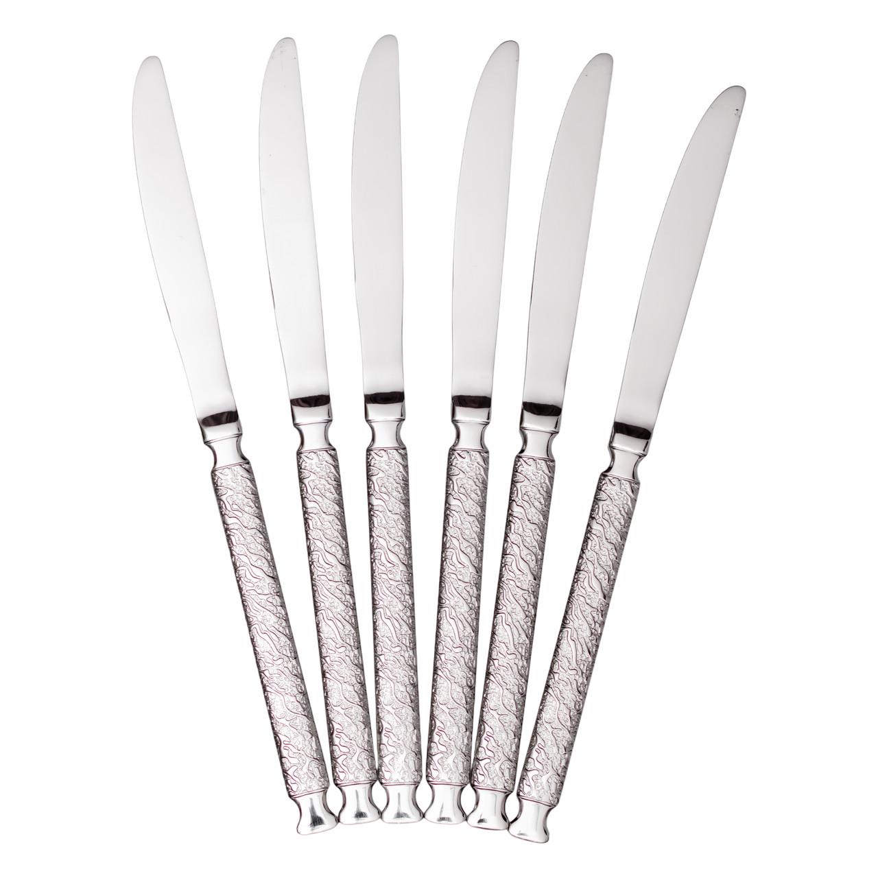 Набор столовых ножей 6 шт. из нержавеющей стали 23 см Серебро (HP-8-37)