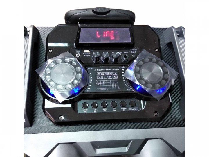 Колонка портативна XPRO CH-6213 60 Вт USB/SD/FM радіо/Bluetooth/1 радіомікрофон/ДК Чорний (lp-91708) - фото 4