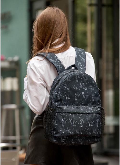 Городской рюкзак женский Sambag молодежный тканевый с пеналом Черный (5860271540)