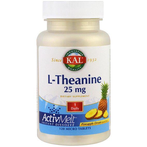 Теанин KAL L-Theanine ActivMelt Pineapple Dream 25 мг 120 Micro Tablets (CAL-40757)