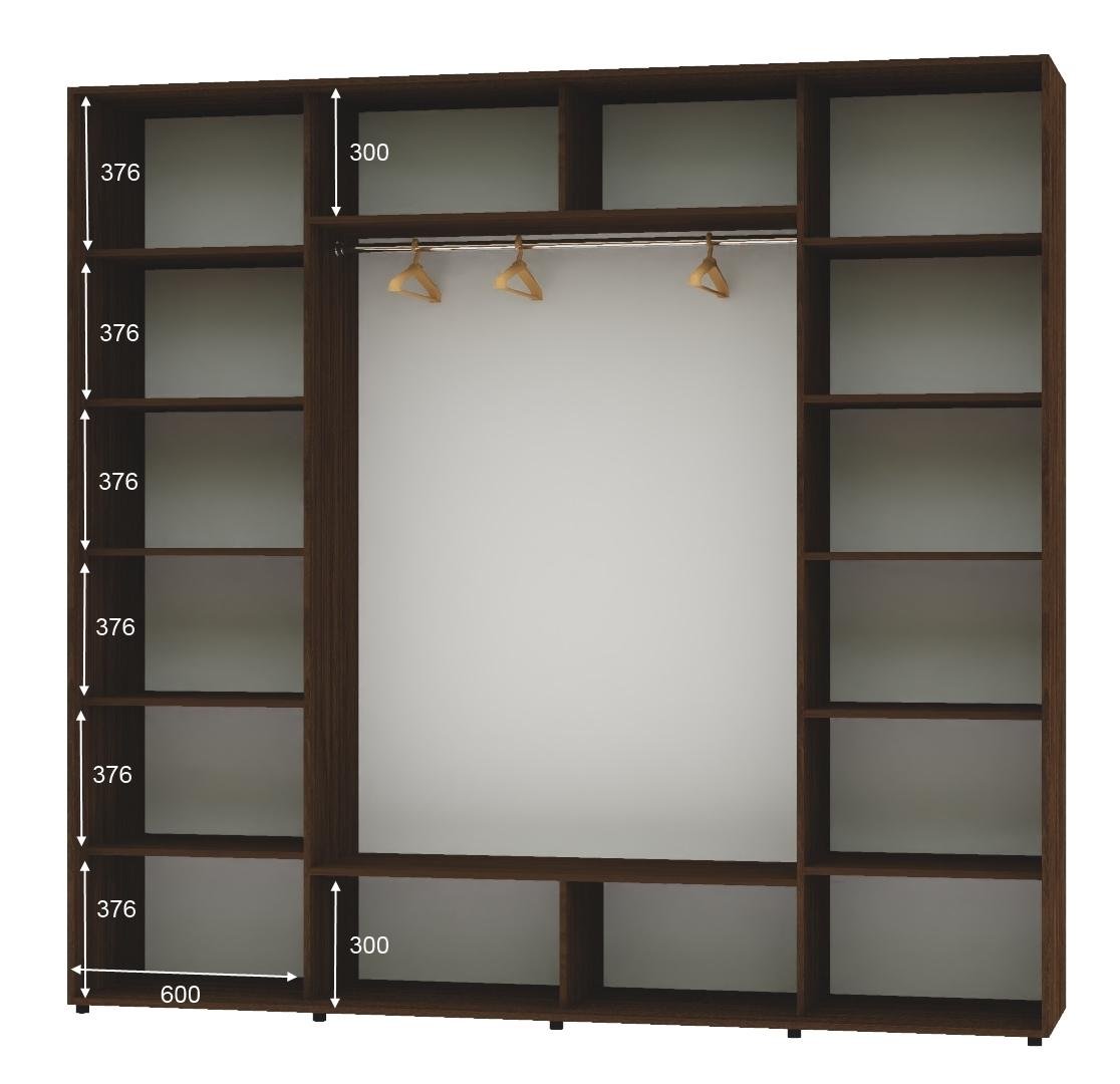 Шкаф-купе трехдверный Алекса ШК-05 ДСП 270х60х220 см Орех селект каменный - фото 2 Шкаф-купе трехдверный Алекса ШК-05 ДСП 270х60х220 см Орех селект каменный - фото 2