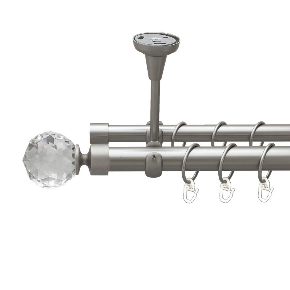 Карниз Orvit Люмиера двухрядный гладкий 200 см Сатин (00-00023925)
