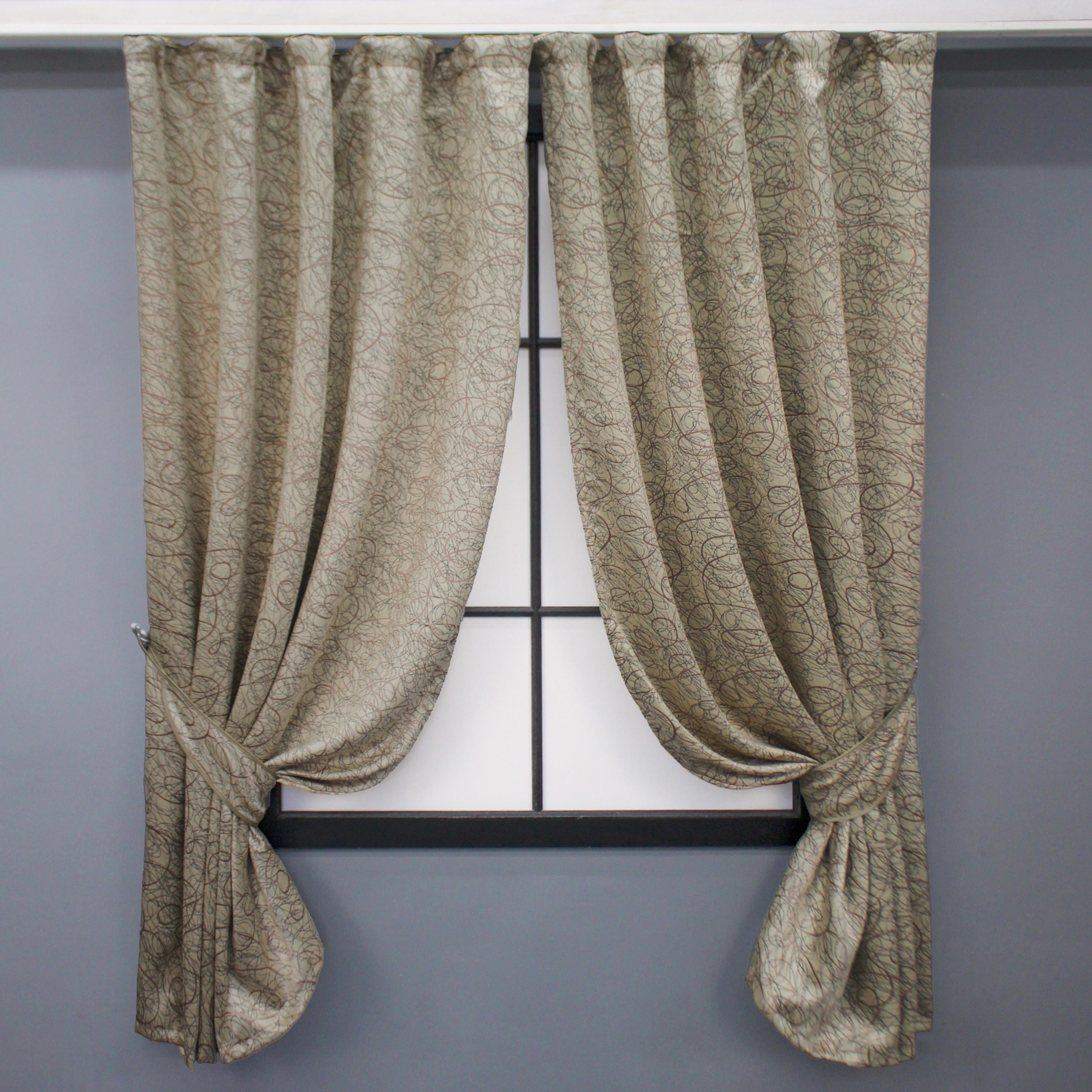 Комплект штор коротких VR-Textil Жаклин № 671ш Б 130х170 см 2 шт. Бежевый (35-0314)