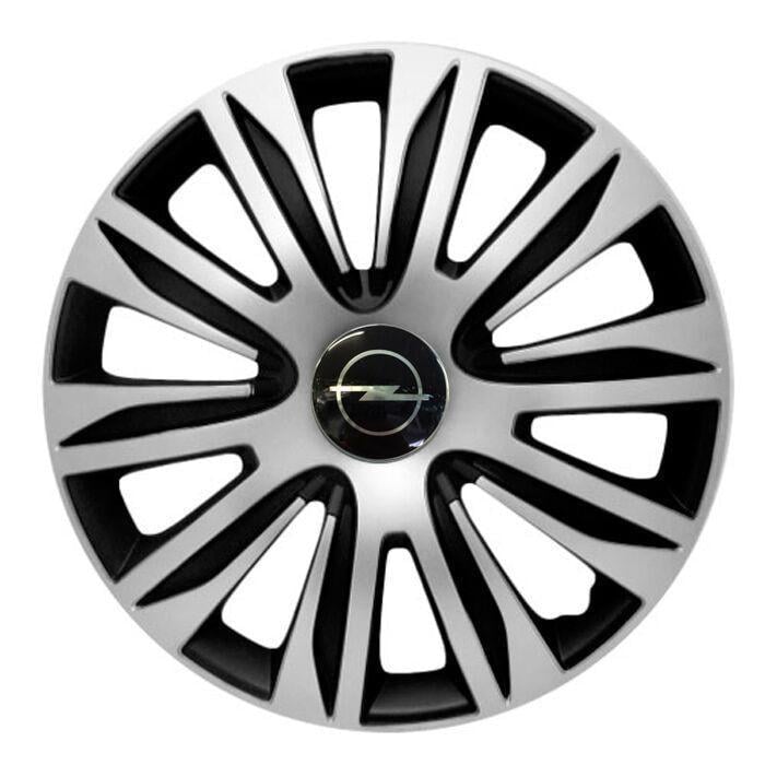 Ковпаки для коліс 4 Racing Nardo Silver/Black R13 з логотипом Opel 4 шт.
