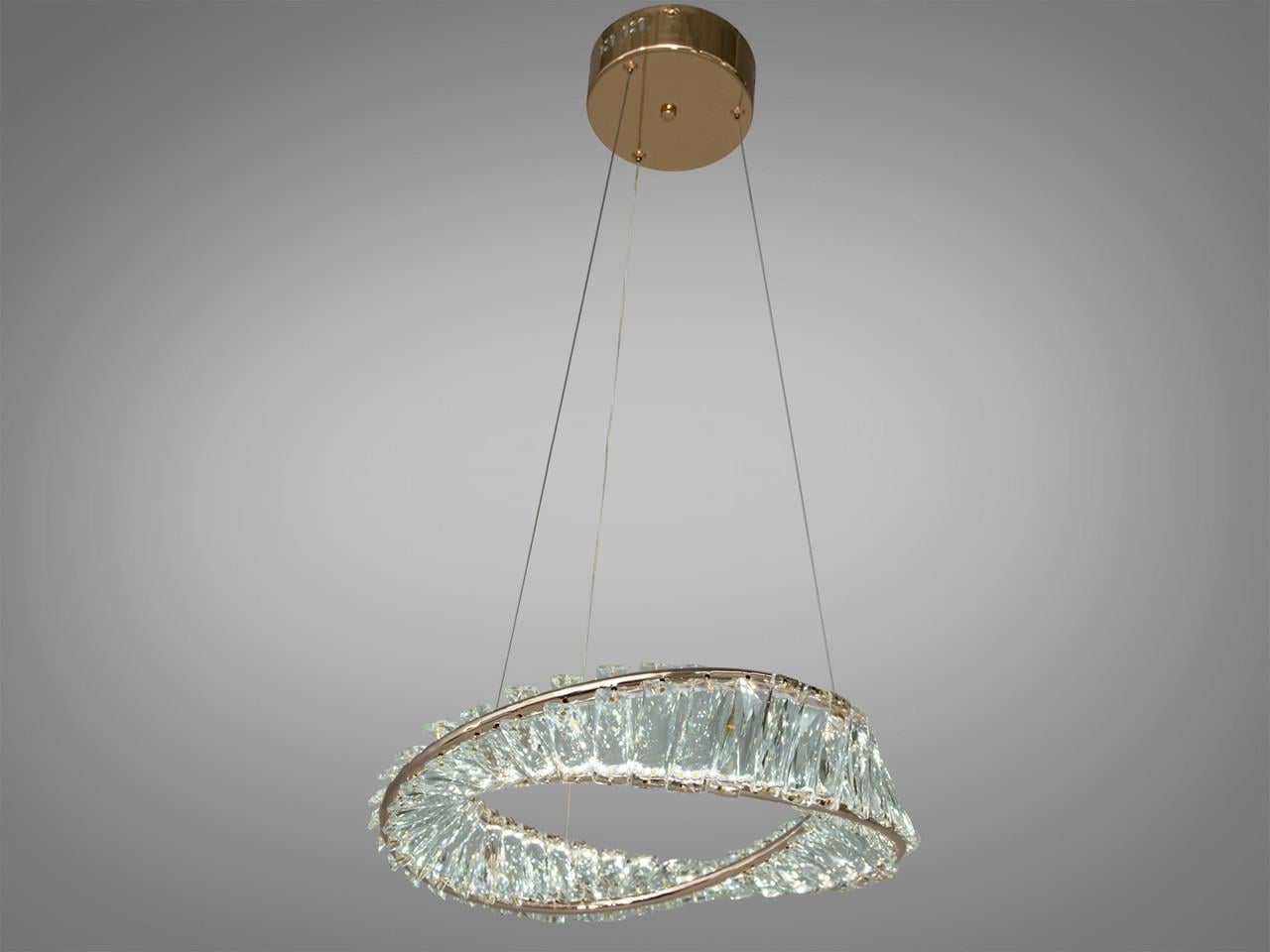 Хрустальная LED люстра в спальню, цвет золото, 45W на 6м2 548-400G-LS