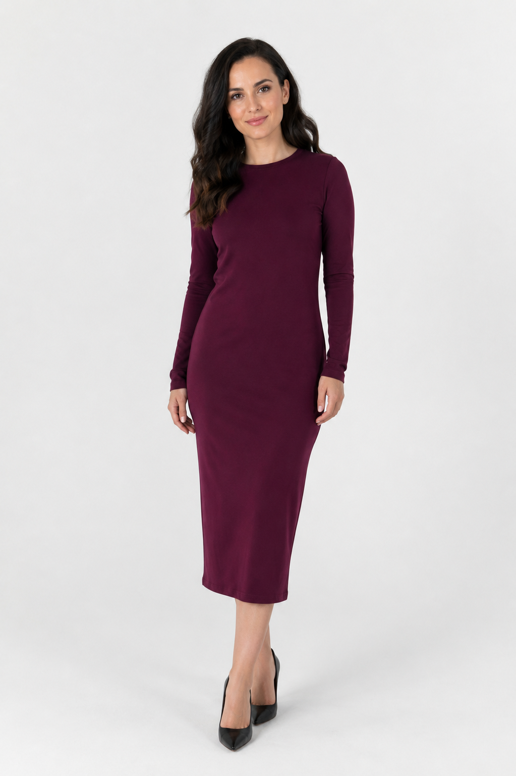Платье женское Bershka M Бордовый (26127615)