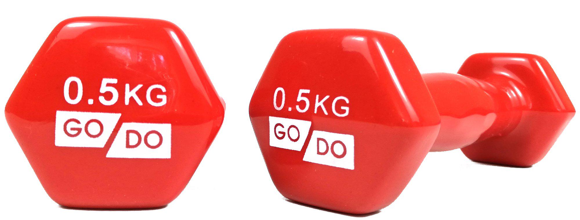 Гантелі EasyFit GoDo з вініловим покриттям 0,5 кг Червоний (EF-GD05R) - фото 1 Гантелі EasyFit GoDo з вініловим покриттям 0,5 кг Червоний (EF-GD05R) - фото 1