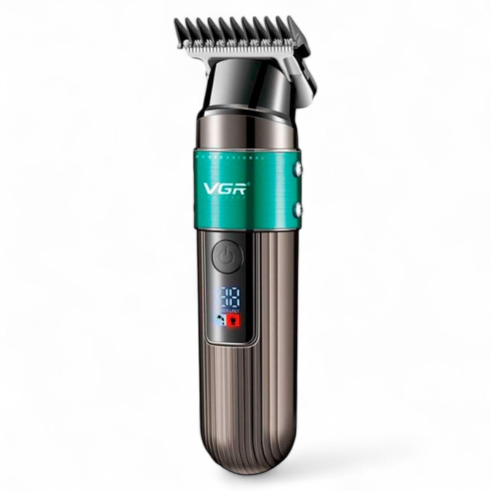 Тример акумуляторний VGR V-929 3 насадки LED display Green (M_V-929Green)