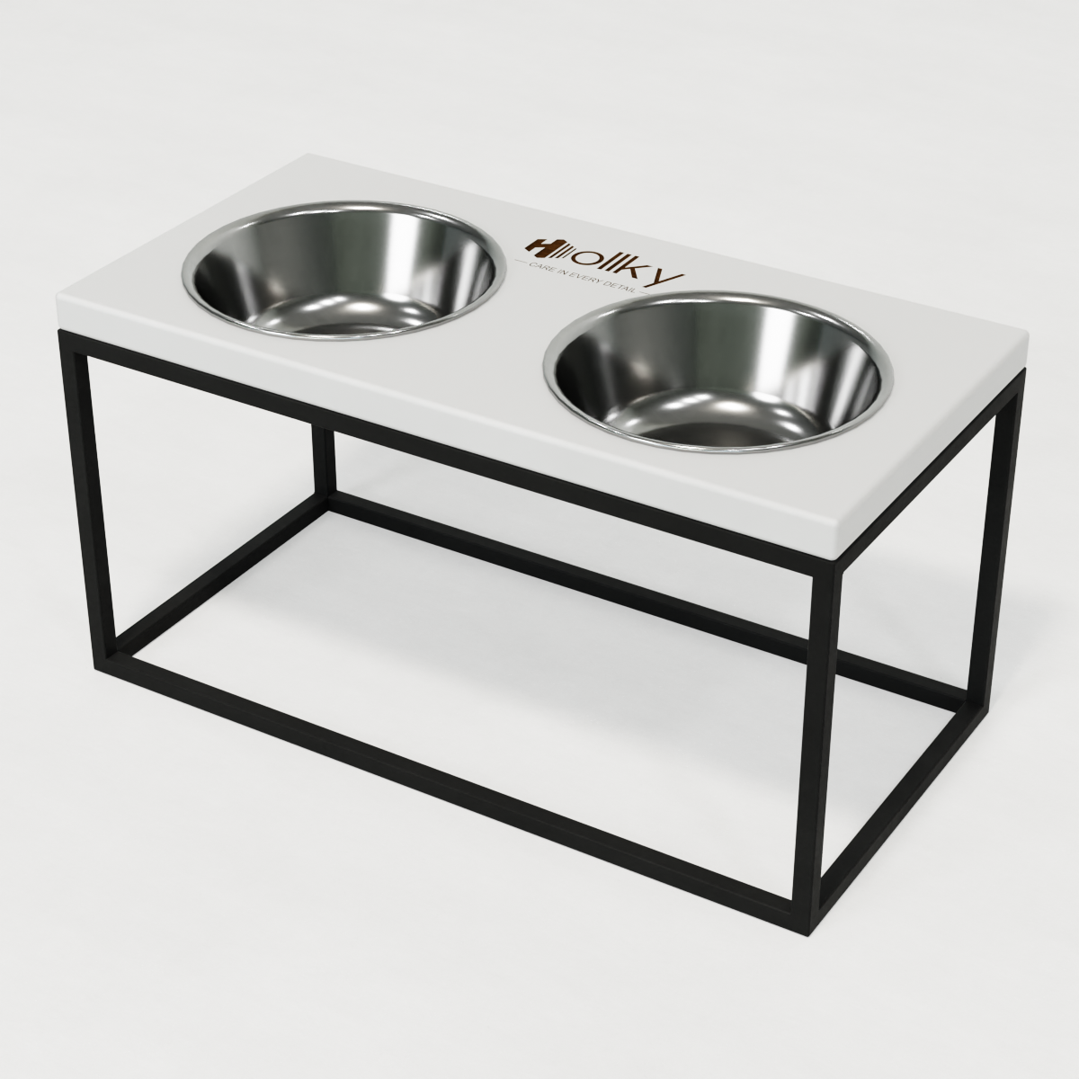 Миски на подставке для средних и больших собак Hollky Base L 2х0,95 л (BL-422120-BLWH) - фото 8