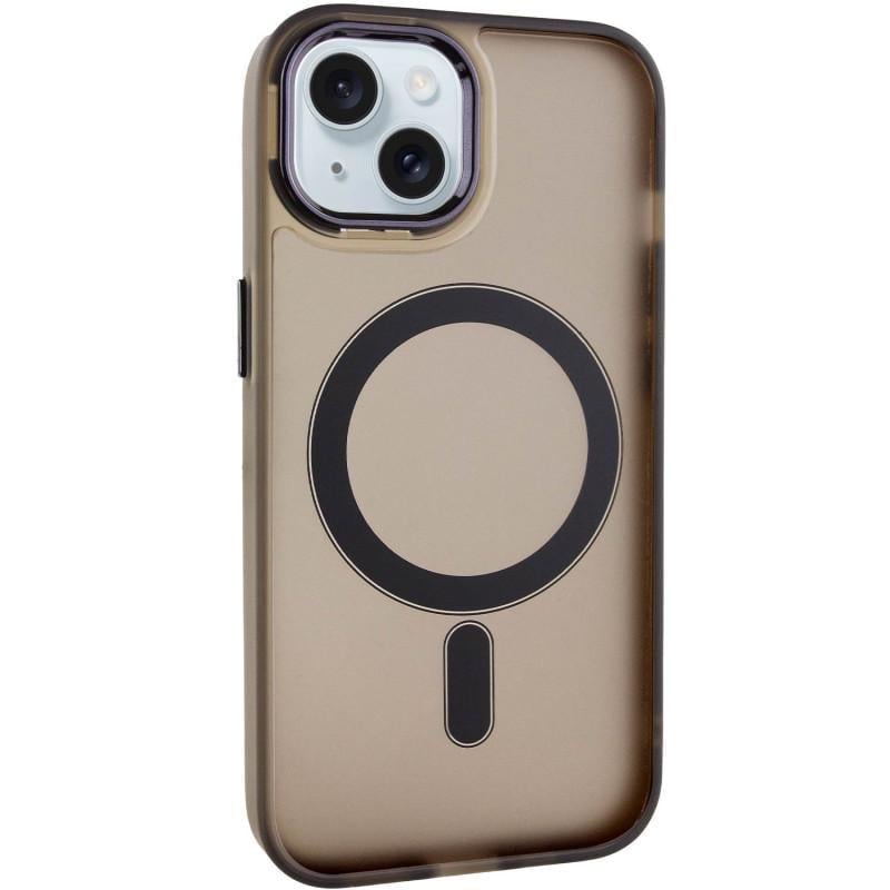 Противоударный Чехол TPU+PC Lily with MagSafe для Apple iPhone 15 (6.1") Dark Gray