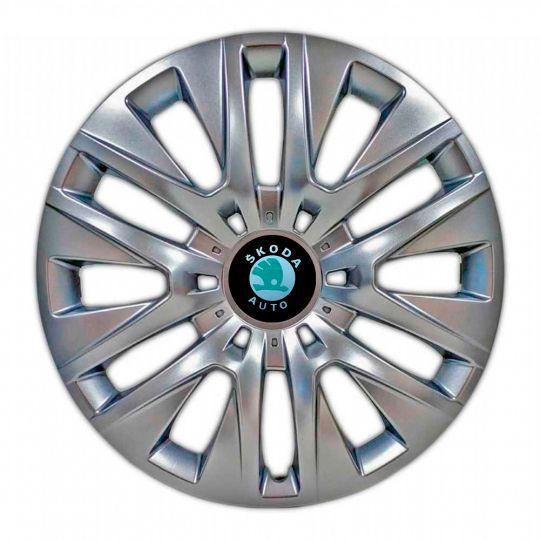 Колпаки автомобильные SKS 429 R16 с логотипом Skoda 4 шт. Серебристый
