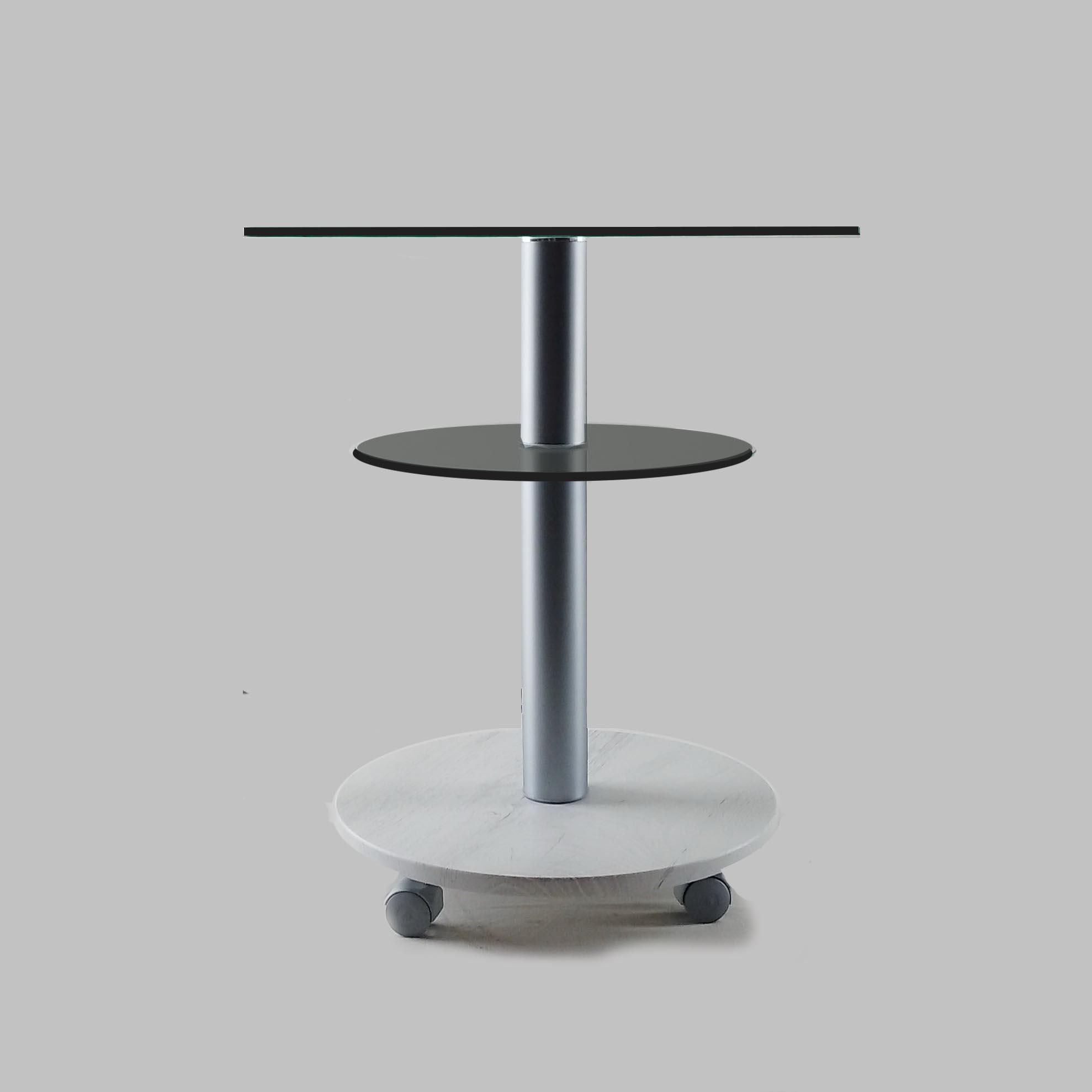 Стол журнальный стеклянный Commus Bravo Light Kv6 gray-sosnak-alm60 Светло-серый (411820234) - фото 3