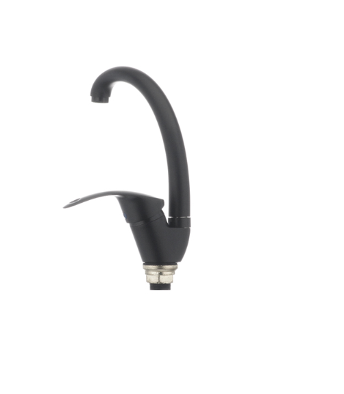 Смеситель для кухни Cron MARS-777 с высоким изливом однорычажный цинковый сплав Черный (b-CR0785) - фото 3