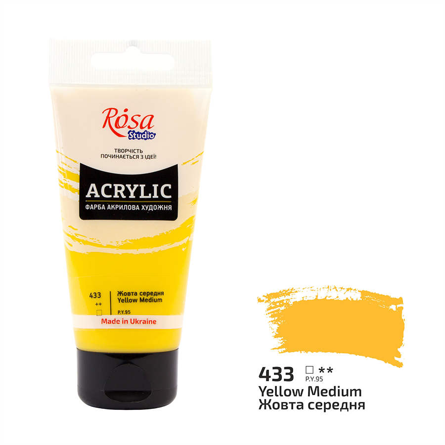 Акриловая краска ROSA Studio 32241433 3 шт. 75 мл Желтый средний/433 (4823098528050) Акриловая краска ROSA Studio 32241433 3 шт. 75 мл Желтый средний/433 (4823098528050)