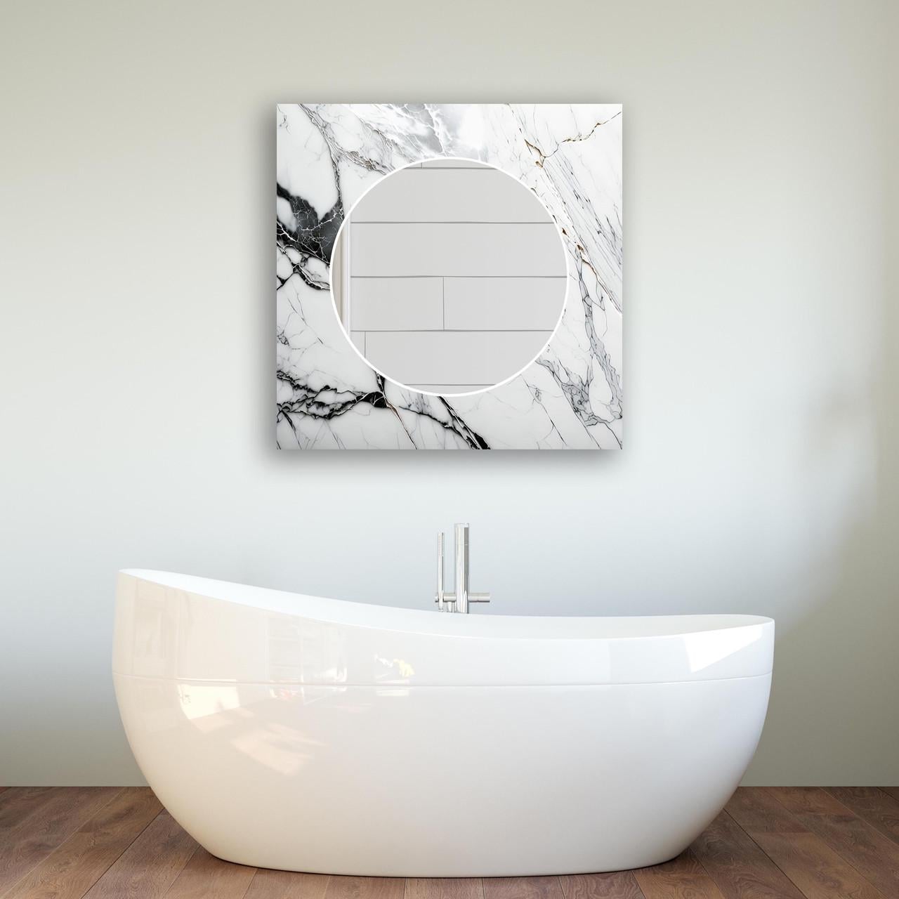 Зеркало на стену NovellaPrint с рисунком мрамора квадратное 70х70 см (2009.5) Зеркало на стену NovellaPrint с рисунком мрамора квадратное 70х70 см (2009.5)