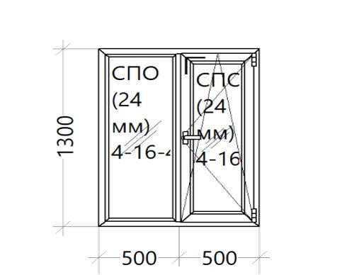 Вікно металопластикове поворотно-відкидне (WDS 300) - фото 2