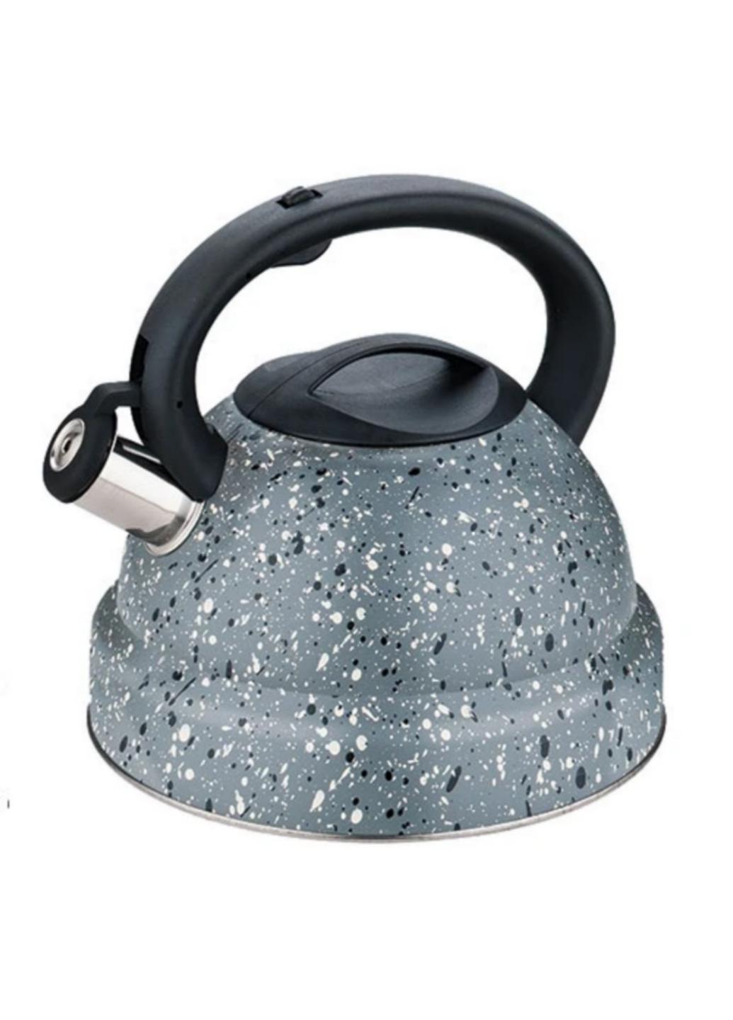 Чайник из нержавеющей стали со свистком Stenson SS MH-2985 одинарное дно 3,5 л Серый (2985М)