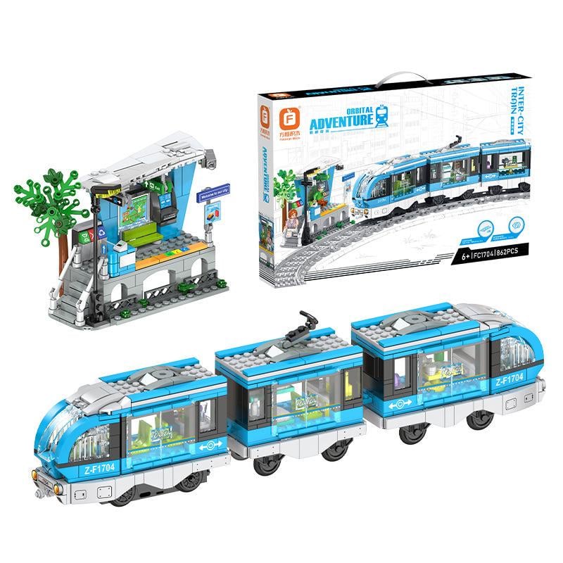 Конструктор дитячий Міжміський Експрес з інтерактивним рухом/вокзалом та колією арт 862 дет. Різнокольоровий