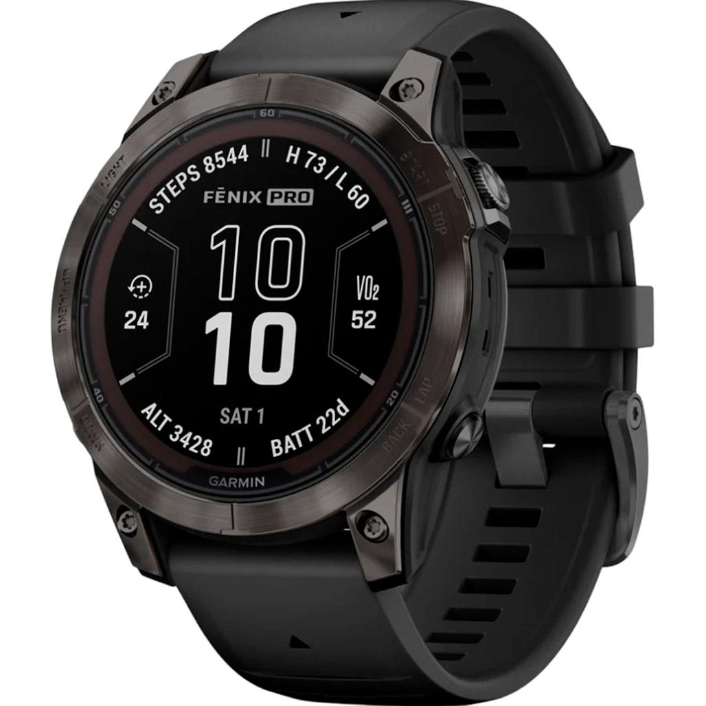 Смарт-часы Garmin Fenix 7 Pro Sapphire Solar Edition 47mm Carbon Gray DLC Titanium with Black Band (010-02777-10)