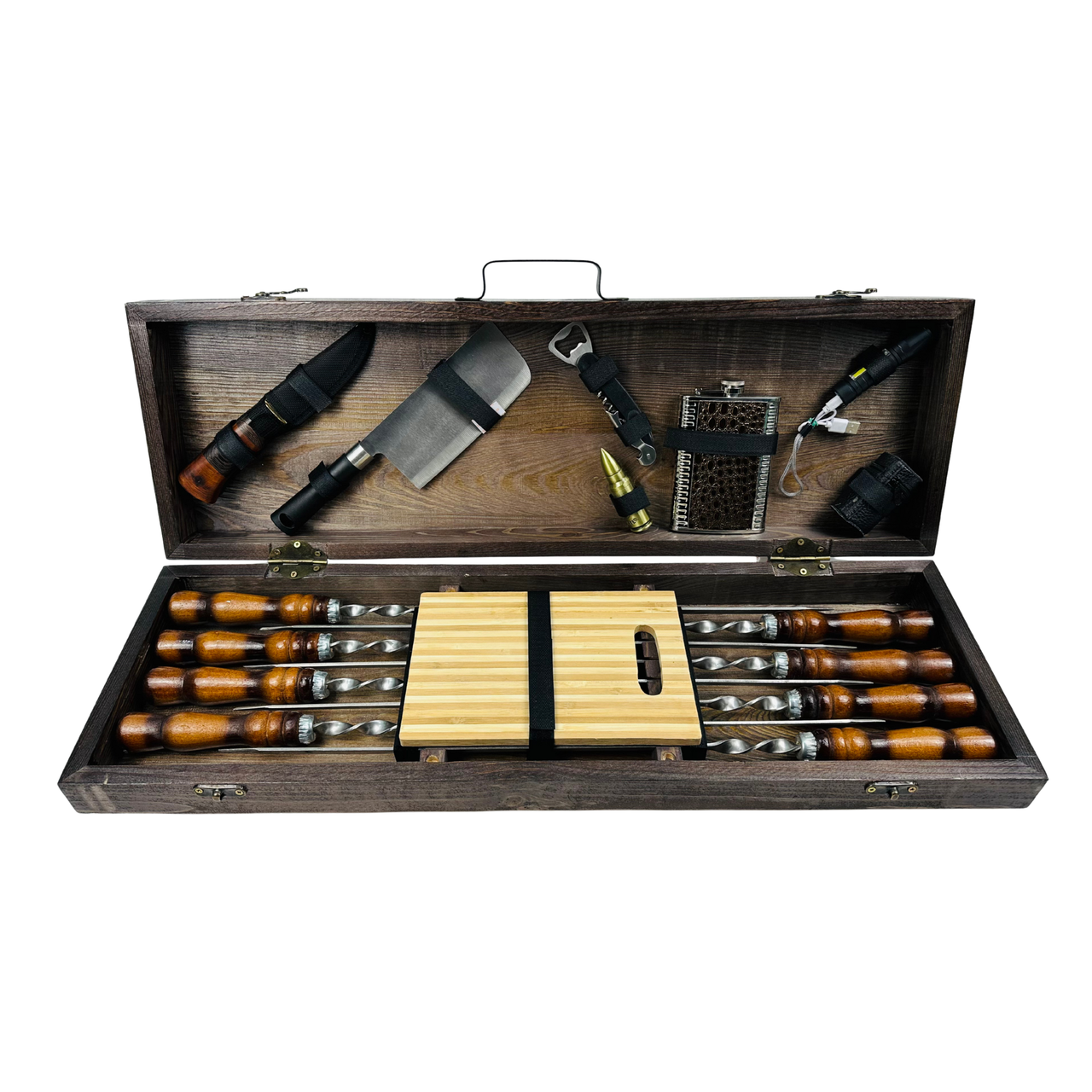 Набор шампуров Гризли с дополнительными аксессуарами в подарочном ящике