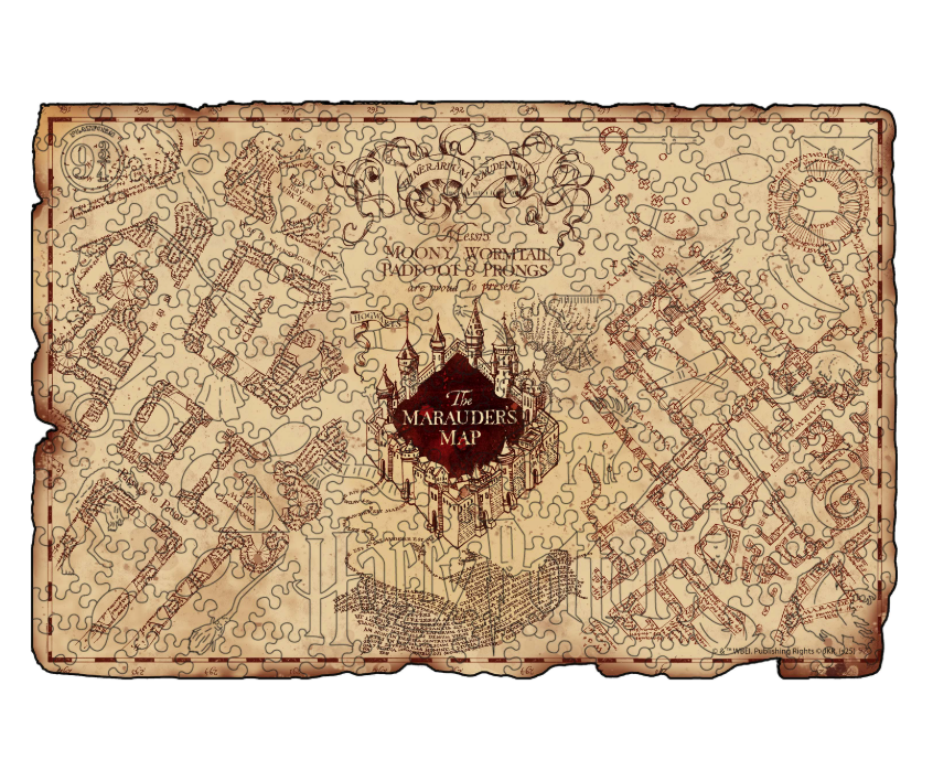 Пазл деревянный фигурный Woods Story Гарри Поттер Карта Мародеров XXL (wsmm001-XXL)