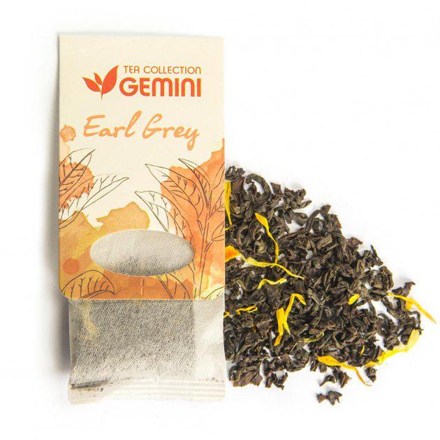 Чай чорний пакетований Gemini Tea Collection Earl Grey 15 пакетиків (4820156430218)
