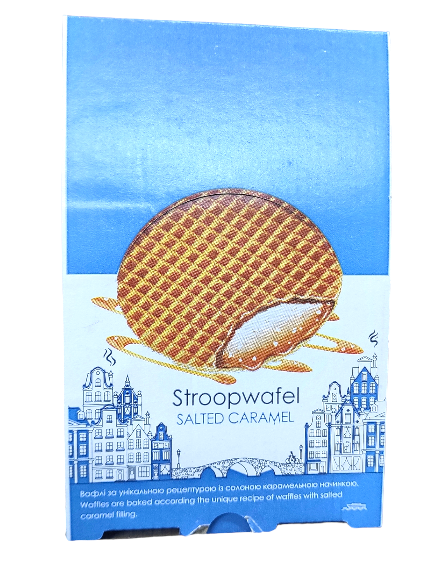 Вафлі Saleks Stroopwafel з начинкою солона карамель 858 г (00616)