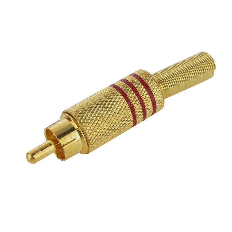 Штекер RCA 3 Красный полосы Золотистый (A153012) Штекер RCA 3 Красный полосы Золотистый (A153012)