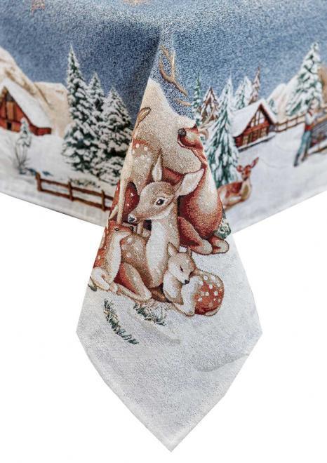 Скатерть гобеленовая Голубое сияние 135х140 см (31315)