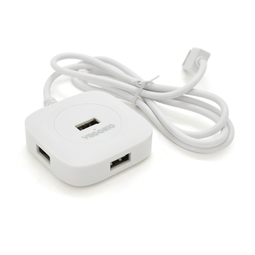 USB-хаб Veggieg V-U2408 USB 2.0 4 порта 480 Мбит/с Белый (19884)