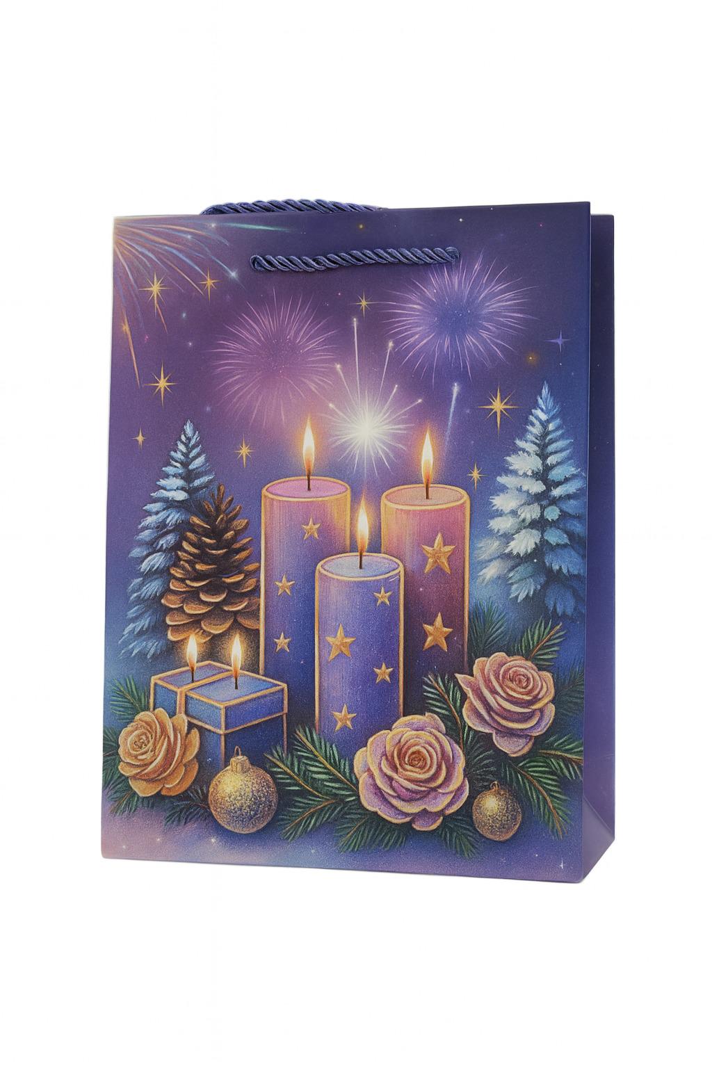 Пакет новогодний бумажный Merry Christmas L 31х42х12 см (R34761-L)