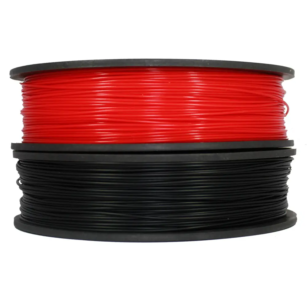 Набор 2в1 PLA филамент пластик для 3D печати Pochatok Filament 1,75 мм 0,75 кг Черный/Красный (16005)